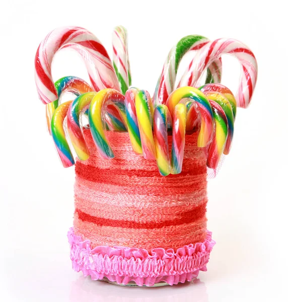 Gekleurde Suikergoed Een Witte Achtergrond — Stockfoto