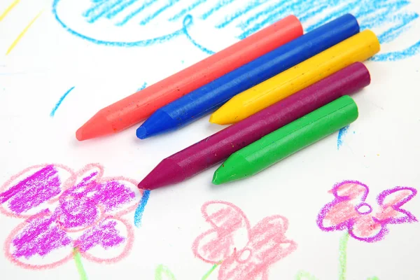 Colour pencils on a white background — Stock Photo, Image