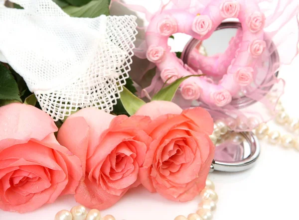 Roses Pink Heart — Stock Photo, Image