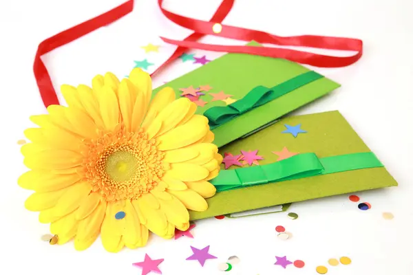 Envelope Flor Amarela — Fotografia de Stock