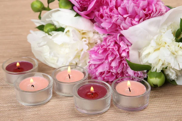 Detail View Peony Candles — Stock Photo, Image