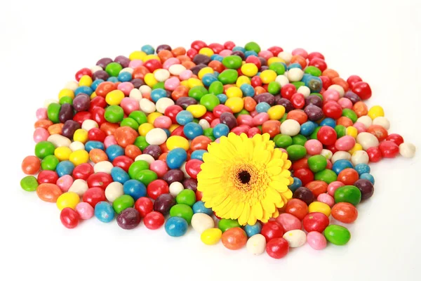 Caramelle Colorate Fiori Gialli — Foto Stock