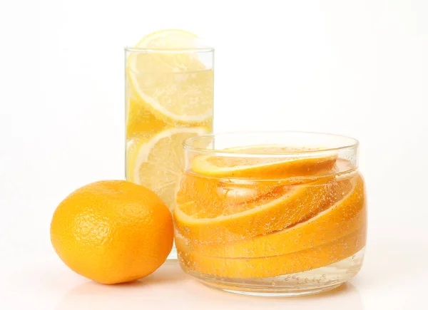 Ripe tangerines on a white background — Stock Photo, Image