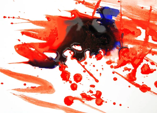 Stains of colored gouache on white background — Stock Photo, Image
