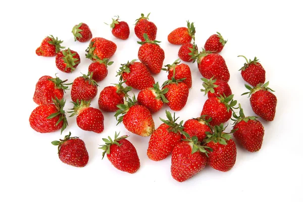 Ripe Strawberries Healthy Diet White Background — Stock Photo, Image