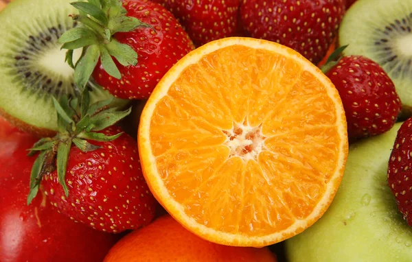 Frutas Maduras Fresas Para Una Dieta Saludable — Foto de Stock
