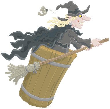 Halloween Witch flying clipart