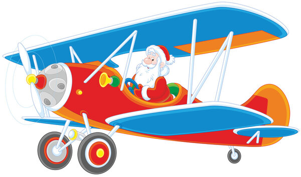 Санта летит самолетом

