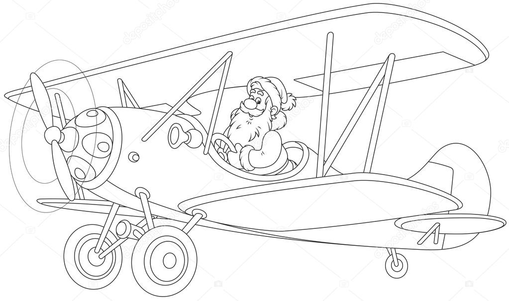 Santa flying a plane