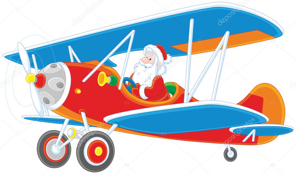 Santa flying a plane