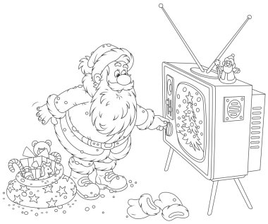 Santa onun Tv kapatarak