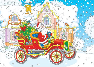 Santa hediyeler ile araba