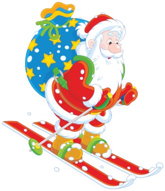 Santa hediyeler ile Kayak