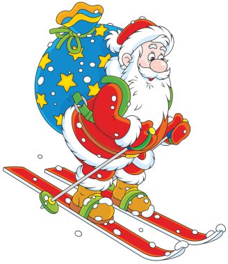 Santa hediyeler ile Kayak