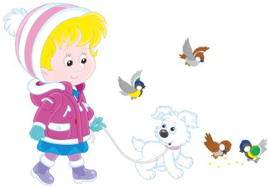 Köpeğiyle yürüyen kız