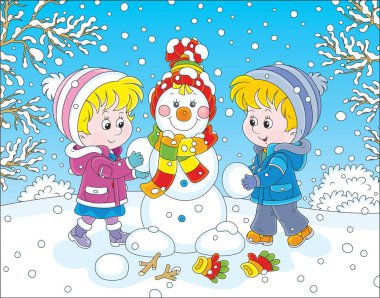 Bir Noel kardan adam yapma çocuk