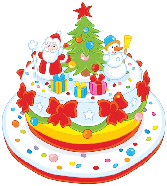 Boże Narodzenie ciasto urządzone — Wektor stockowy
