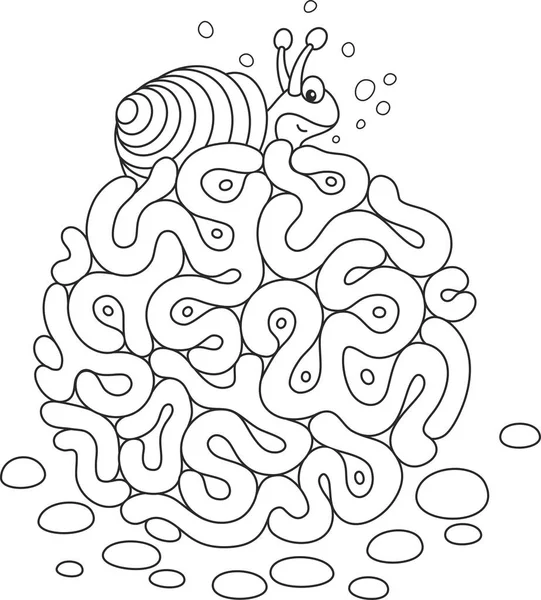 Escargot de mer sur un corail — Image vectorielle