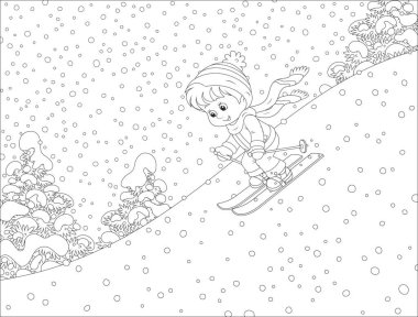 Çocuk aşağı Kayak