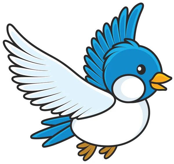 Pájaro azul volando — Vector de stock