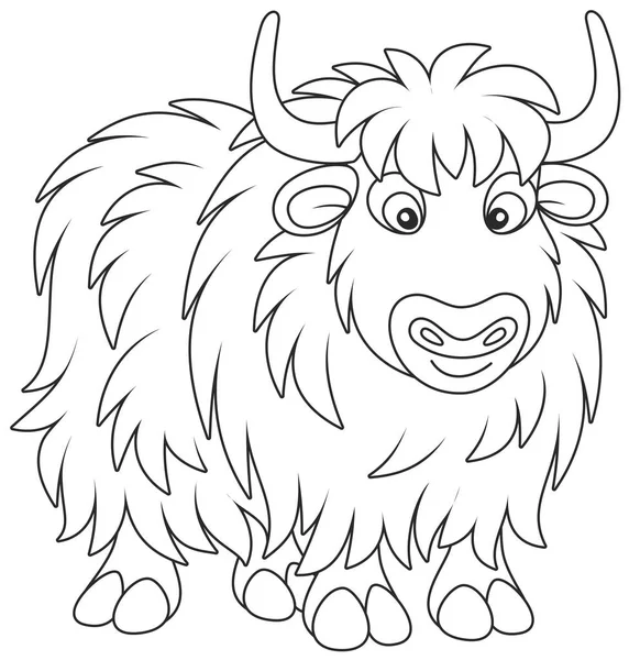 Gran yak peludo — Vector de stock