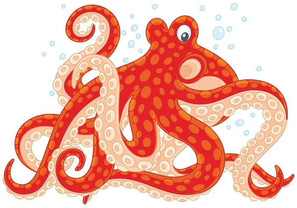 Red spotted octopus — Stockvector