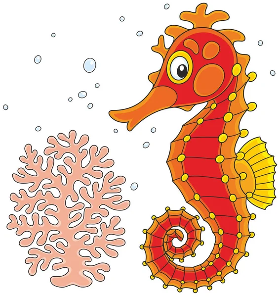 Cheval de mer rouge — Image vectorielle