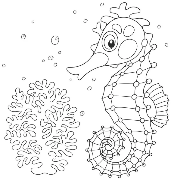 海马和珊瑚 — 图库矢量图片