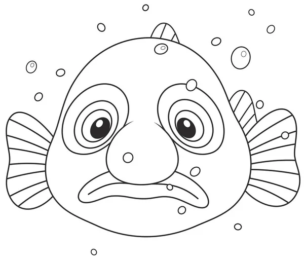 Triste pesce blob — Vettoriale Stock