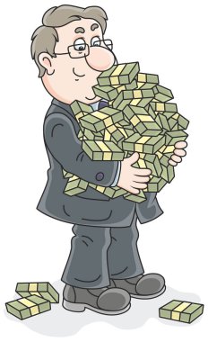 Businessman with money clipart