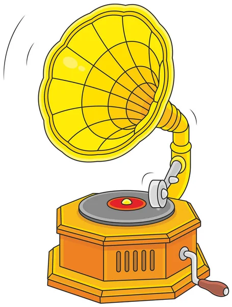 旧的老式留声机 — 图库矢量图片