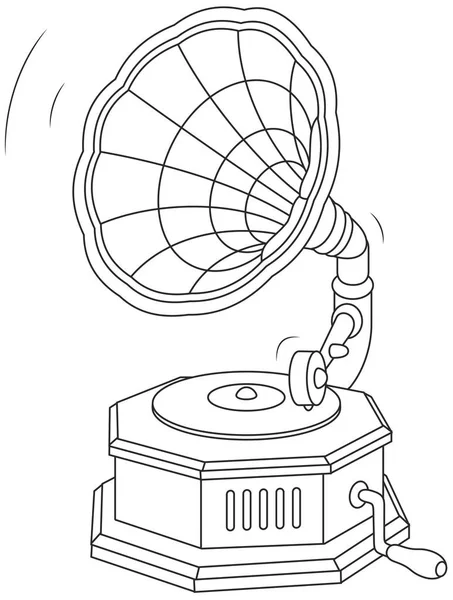Старый винтажный граммофон — стоковый вектор