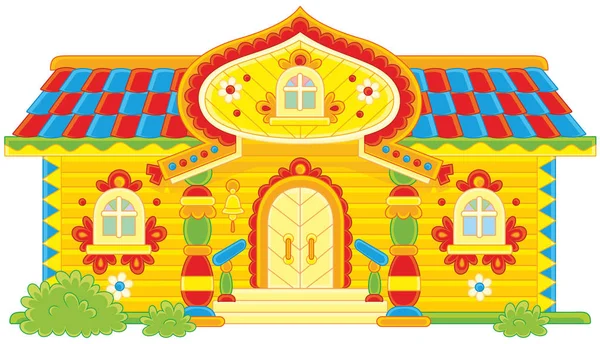 Ornate log cabin — Stock Illustration Ornate log cabin Royalty Free Stock Illustrations