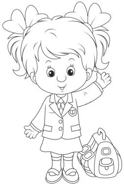 Onun çantanı ile kız öğrenci