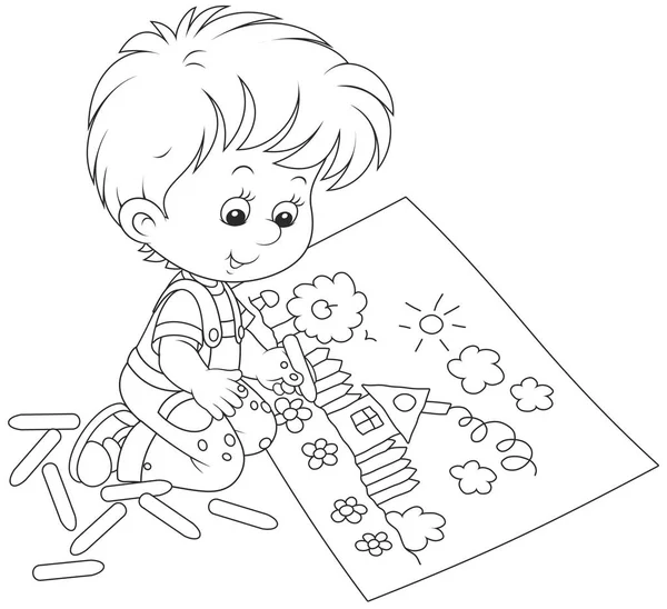 Small Child drawing — Stock Vector