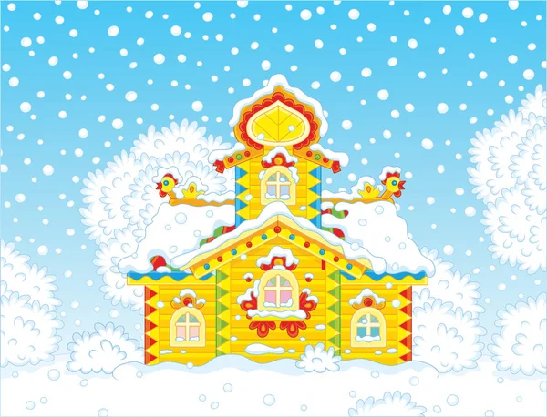 Ornate tower on Christmas — Stock Illustration Ornate tower on Christmas Royalty Free Stock Vectors