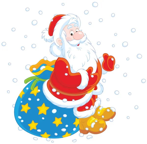 Noel Baba hediye çantası ile