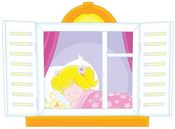 Маленька дівчинка спить — стоковий вектор