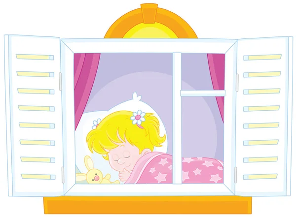 Niña durmiendo — Vector de stock