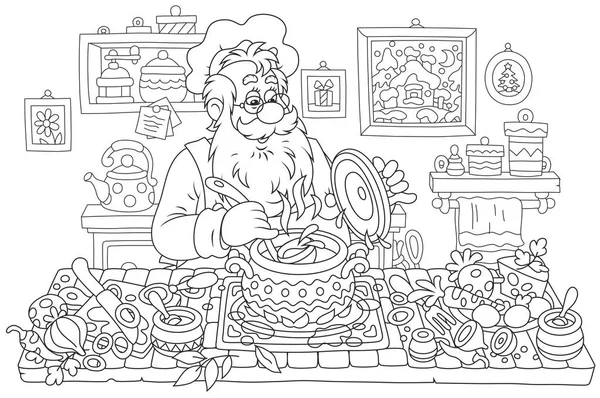 Santa Claus cocinar — Vector de stock