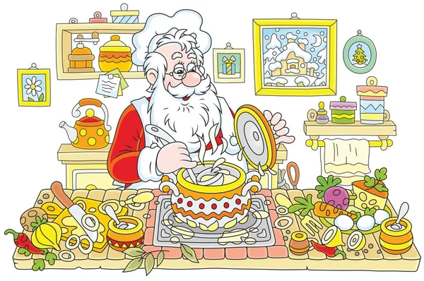 Santa Claus cooking — Stock Vector