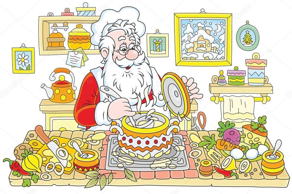 Santa Claus cooking