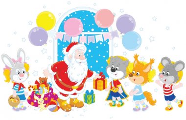 Noel Baba ile çocuklar için hediyeler