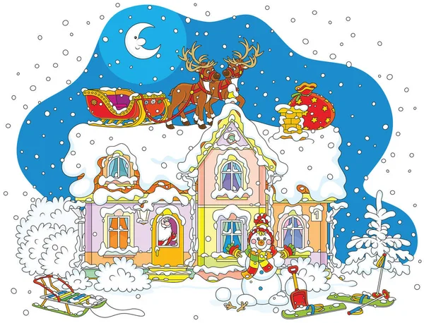 Noel Baba Noel kızak çatıda
