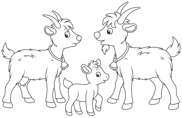 Niño Pequeño Una Cabra Una Cabra Una Ilustración Vectorial Blanco — Archivo Imágenes Vectoriales