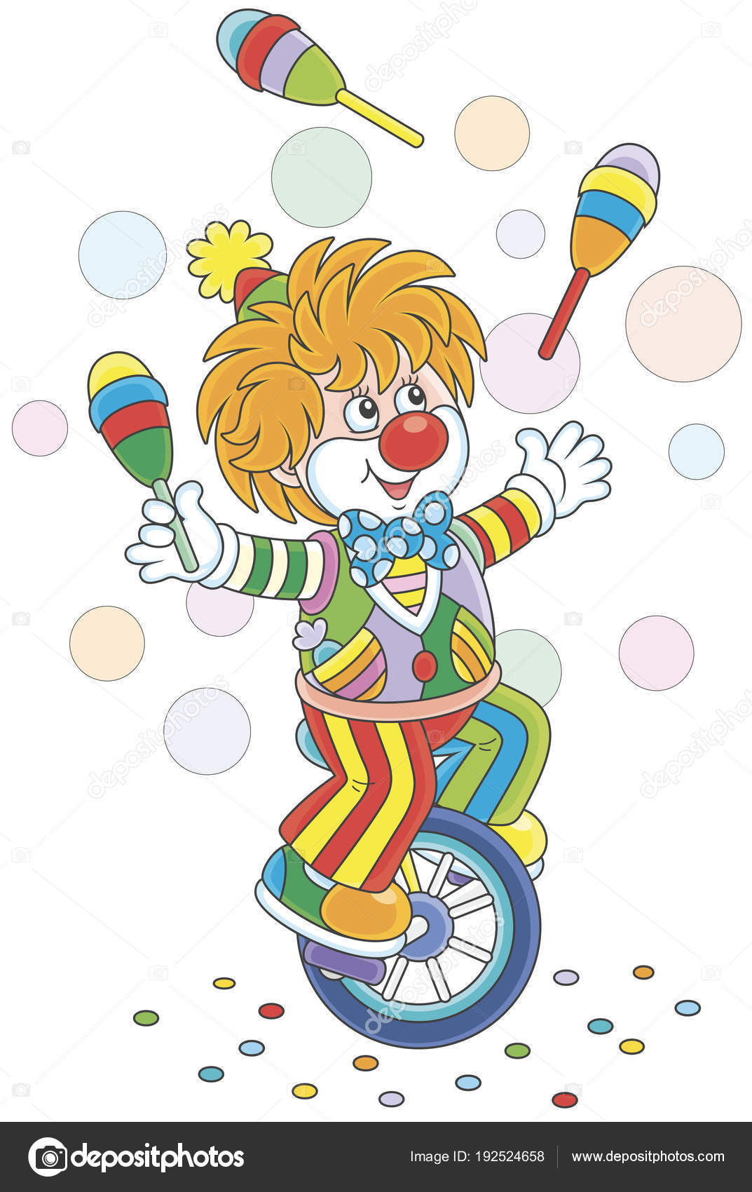 Circus Show Funny Clown Juggling Skittles Riding His Unicycle Vector Stock Vector Image by ©AlexBannykh #192524658 Circus Show Funny Clown Juggling Skittles Riding His Unicycle Vector Stock Vector Image by ©AlexBannykh #192524658