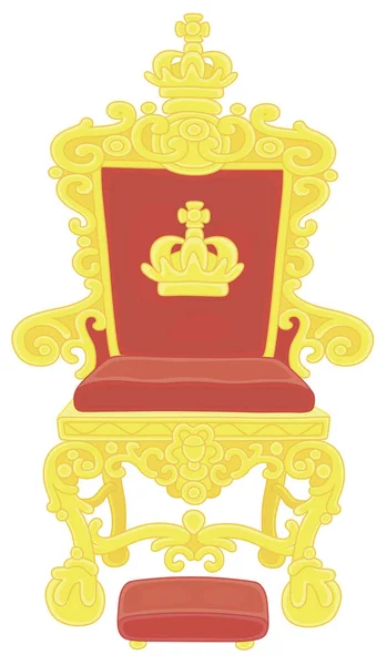 Bir Imparatorun Altın Tahtı Bir Kralın Peri Krallığını Yönetmesi Otokratik — Stok Vektör
