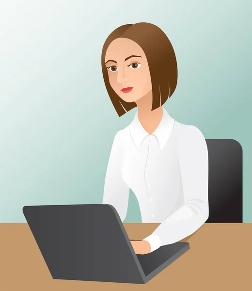 genç iş kadını ile bir laptop