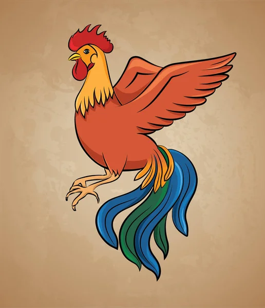 Renkli horoz hisse senedi illüstrasyon