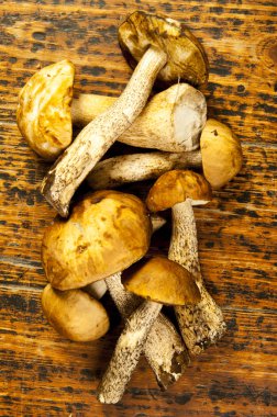 ahşap masa üzerinde mantar